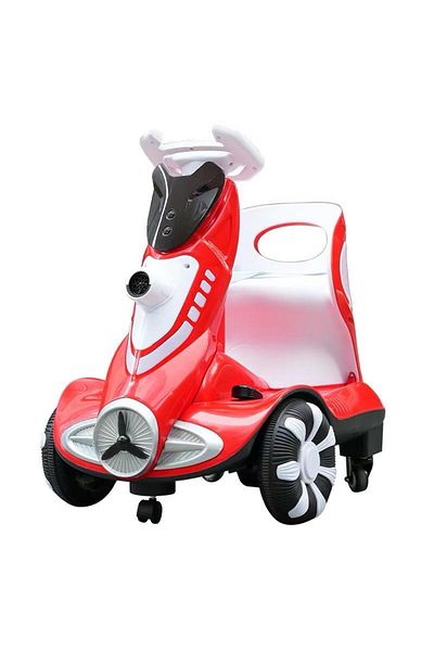 LETTLE HOUSE Electric Scooter With Lights And Bubbles,four-wheeled - Red
