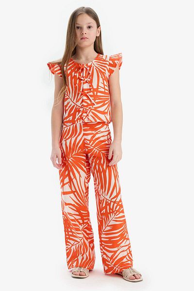 DeFacto Girls Patterned Short Sleeve Blouse E0743A825Sm
