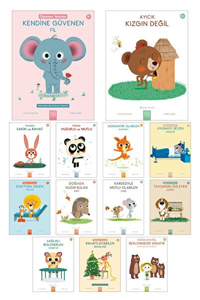 1001 Çiçek Kitaplar Öğrenen Yavrular Seti - Kendine Güvenen Fil, Ayıcık Kızgı...