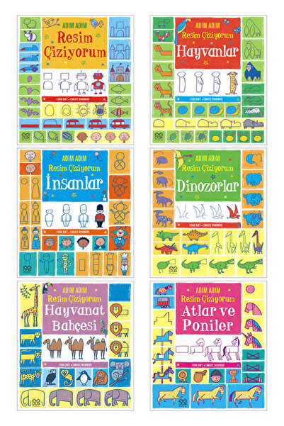 1001 Çiçek Kitaplar Adım Adım Resim Çiziyorum Seti - Adım Adım Resim Çiziyoru...