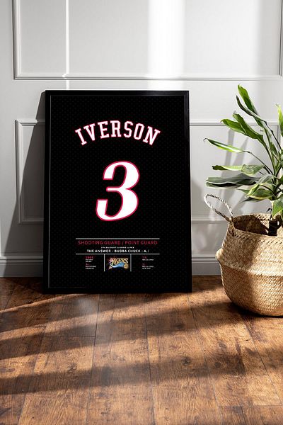 Saturn Tricou Allen Iverson cu cadru - Tricou NBA Philadelphia 76ers