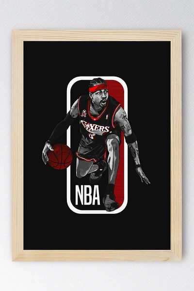 Saturn Pictură înrămată de Allen Iverson - Pictură poster NBA de baschet