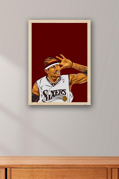 Saturn Pictură înrămată de Allen Iverson - Poster NBA de baschet The Answer