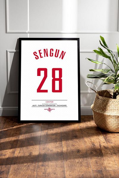 Saturn Alperen Şengün Jersey Framed Painting - Nba Houston Rockets Jersey