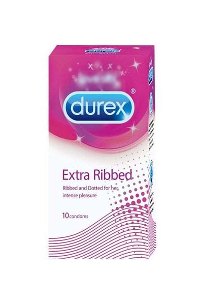 Durex Extra Ribbed Condoms - 10 Count