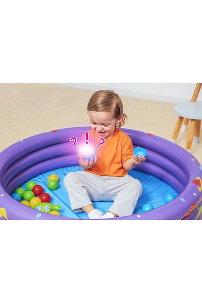 BESTWAY Inflatable Pool with Balls Intergalactic Colorful Kids Pool with Ball Pit for Outdoor Fun