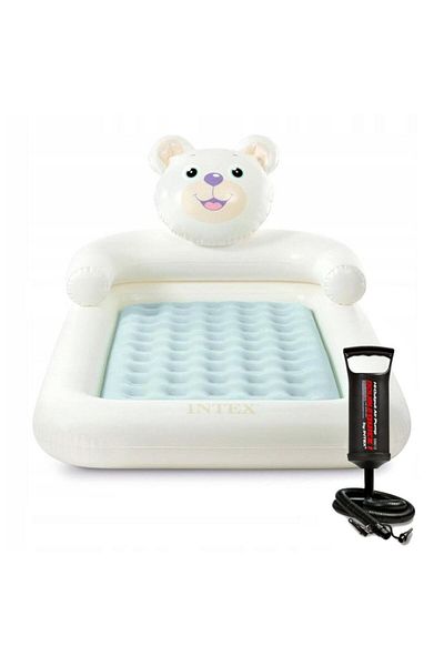 Intex Bear Kids Travel Bed Set With Hand Pump 66814ts Air Mattress with Soft Removable Bed Frame