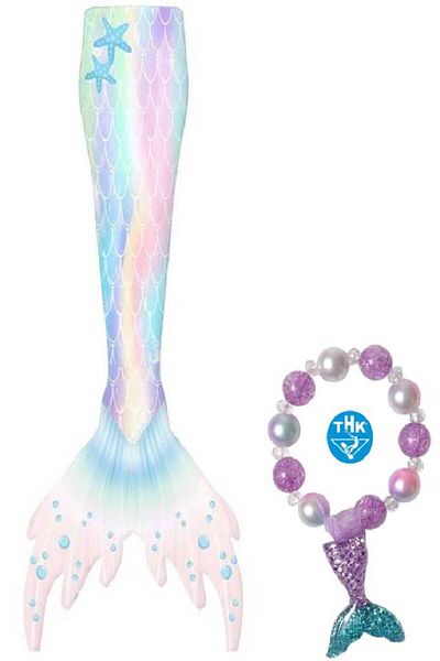 EarthKeepers Coadă de sirenă Thk®, stea de mare cu brățară lucrată manual de Alessia Ioana - 120 cm - 5-6 ani