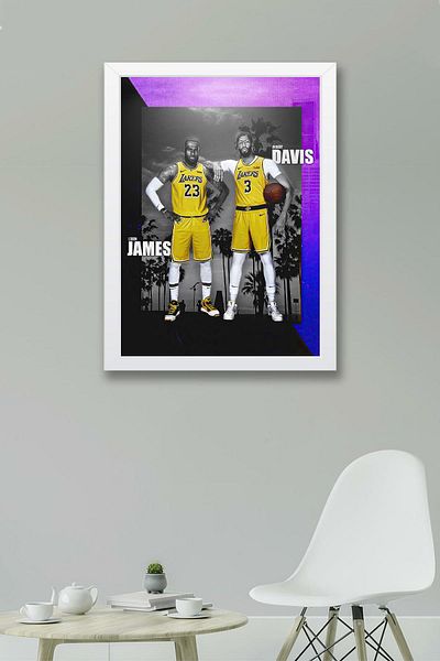 Saturn Pictură înrămată Anthony Davis Lebron James - Pictură poster NBA de baschet
