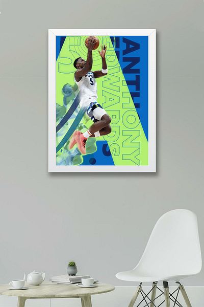 Saturn Pictură înrămată de Anthony Edwards - Pictură poster NBA de baschet
