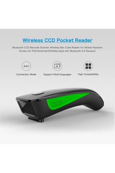 Generics NETUM Mini Barcode Scanner, Bluetooth & 2.4G Wireless & Wired 3-in-1...