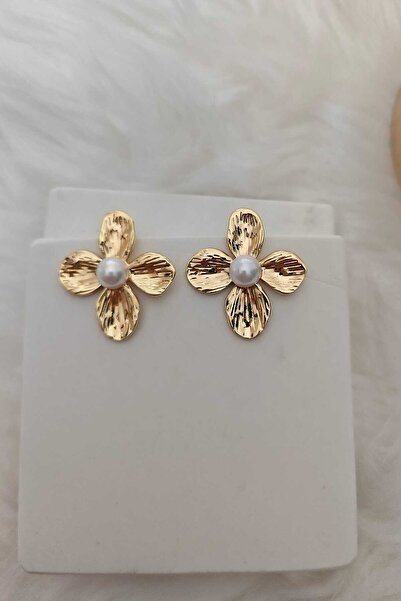 KYOLA DESİGN İncili Yonca Gold Kadın Küpe