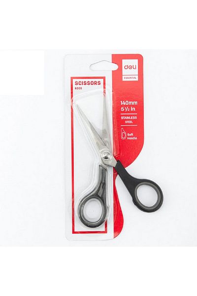 Deli Stainless Steel Soft Handle Scissors Assorted Color 140mm