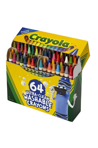 Crayola 64-Piece Regular Size Ultra-Clean Washable Crayon Set Multicolor
