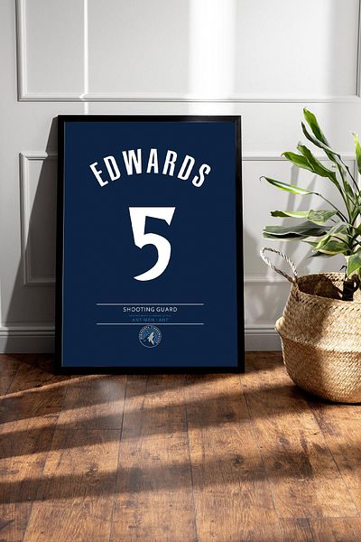 Saturn Pictură înrămată de Anthony Edwards - Pictură poster NBA de baschet