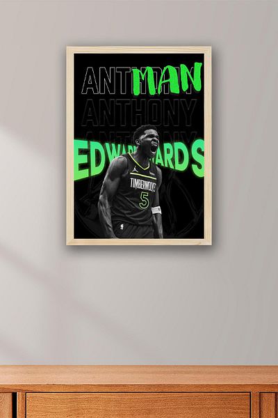 Saturn Πίνακας με κορνίζα του Anthony Edwards - Πίνακας αφίσας NBA Antman