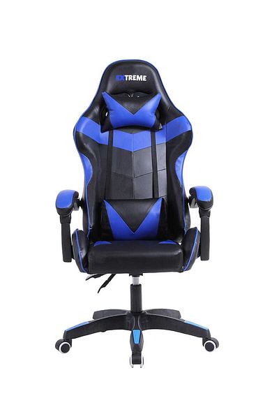 Zenga Scaun de gaming Extreme RX, piele sintetică, negru/albastru