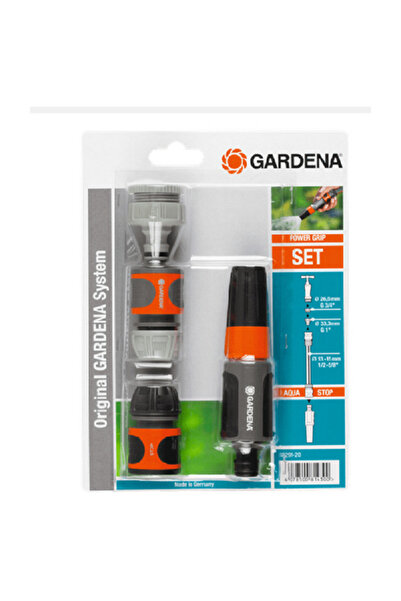 Gardena Basic 1 Tap Connector and Adapter Set Black and Orange