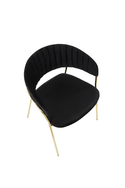 rexa Velvet Accent Chair – Elegant Comfort Returns In Black Colour 82x55 X50cm