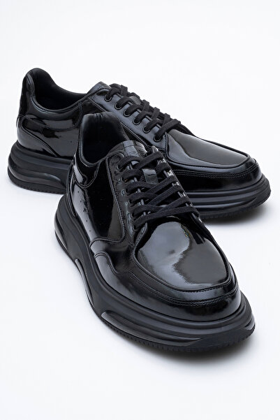 Dericlub Deri̇club Men's Thick Sole Lace-Up Casaul Shoes Real Leather Cr 2568 Black