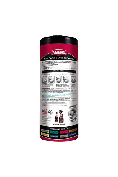 Weiman 30-Piece Rectangular Microwave and Cooktop Cleaning Wipes 7 x 8inch