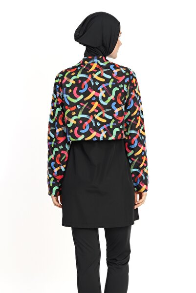 InStyle Μικτό Χρώμα Μπολερό Κλειστό Μαύρο Μαγιό Hijab