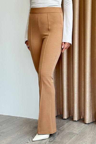 InStyle High Waist Spanish Leg Camel Palazzo Pants
