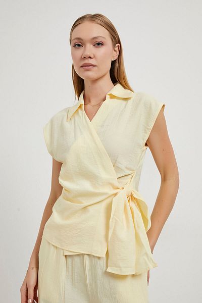 Arma Life Set de pantaloni elastici pentru femei, fără mâneci, galben, dublu
