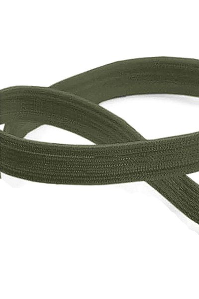 hapshoe Khaki Green 12 mm 5 Mt Durable Hard Flat Elastic Ribbon Rubber