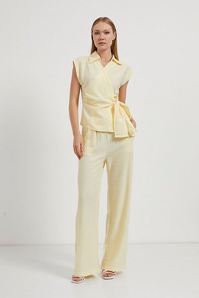 Arma Life Set de pantaloni elastici pentru femei, fără mâneci, galben, dublu