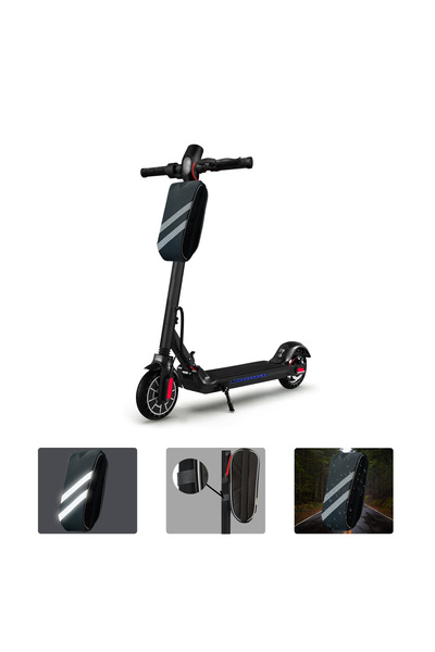 Microcase Taşınabilir Su Geçirmez 3 Bölmeli Geniş İç Hacimli Flaşörlü Scooter Bisiklet Çantası -AL4249