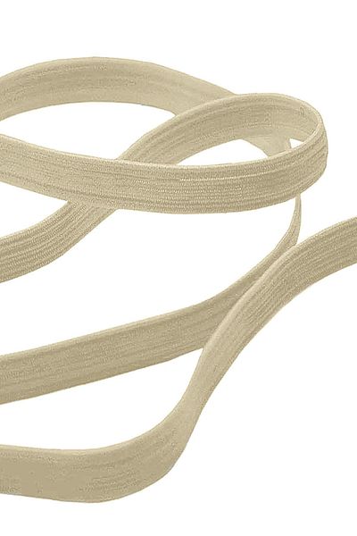 hapshoe Κρεμ Χρώμα 12 mm 5 mt Ανθεκτικό Σκληρό Επίπεδο Ελαστικό Λάστιχο Κορδέλας