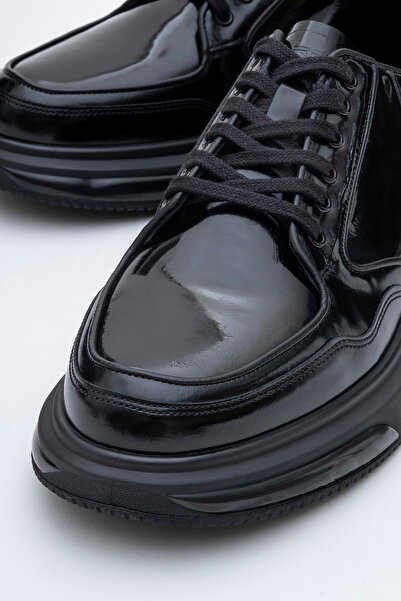 Dericlub Deri̇club Men's Thick Sole Lace-Up Casaul Shoes Real Leather Cr 2568 Black