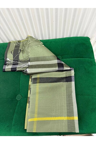 İPEKSCARF Ekose %20 ipek şal haki