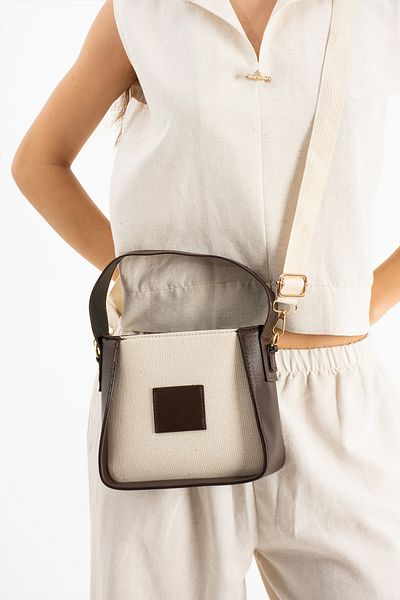 pasyone Brown Canvas Women's Shoulder Bag
