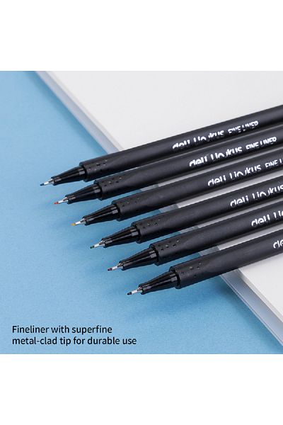 Deli Washable Ink Fineliner Pen Assorted Color 0.45mm