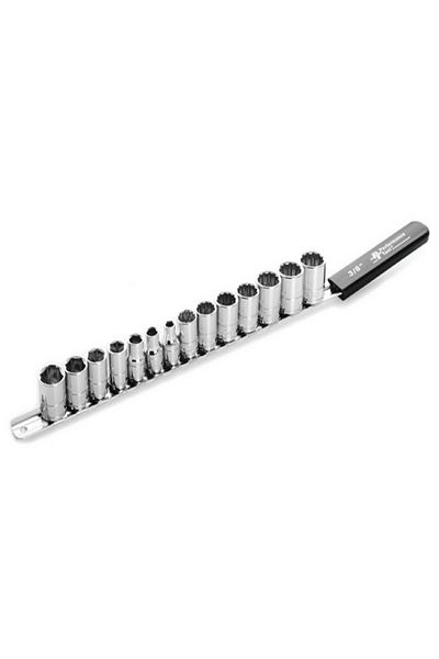 Performance Tool Soft Grip Handle Rust Resistant Drive Socket Rail Chrome