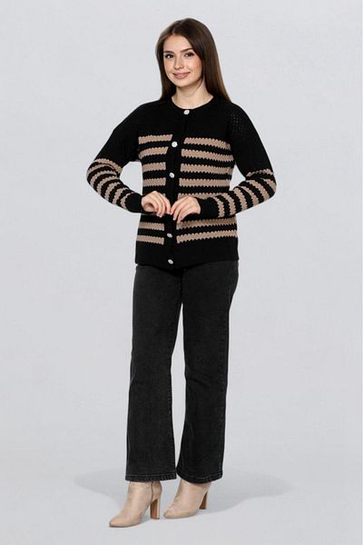 Fox Life Kids Women's Stone Button Striped Cardigan Flt1013