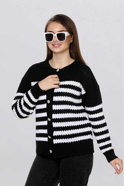 Fox Life Kids Women's Stone Button Striped Cardigan Flt1013