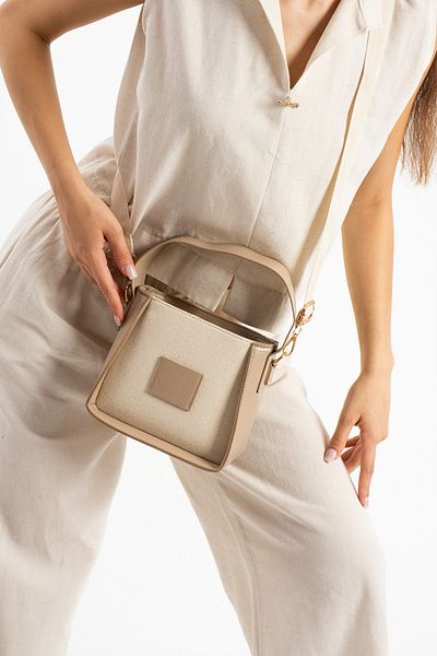 pasyone Beige Canvas Women's Shoulder Bag