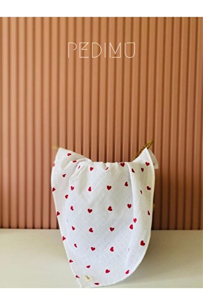 Pedimu Red Heart Muslin Blanket Muslin Baby Blanket Unisex Plain 75*75