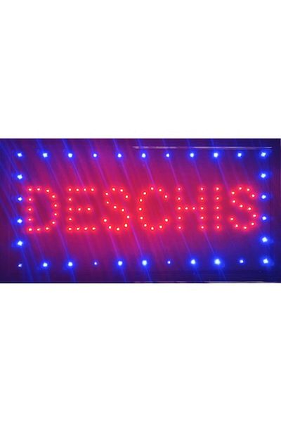 ledist Reclama Luminoasa, Ledstar, Deschis, de interior, rosu cu albastru, 50x25cm