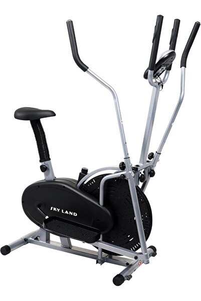 SKY LAND 2-in-1 Cross Trainer EM-1502, Elliptical & Exercise Bike for Home, Adjustable Resistance