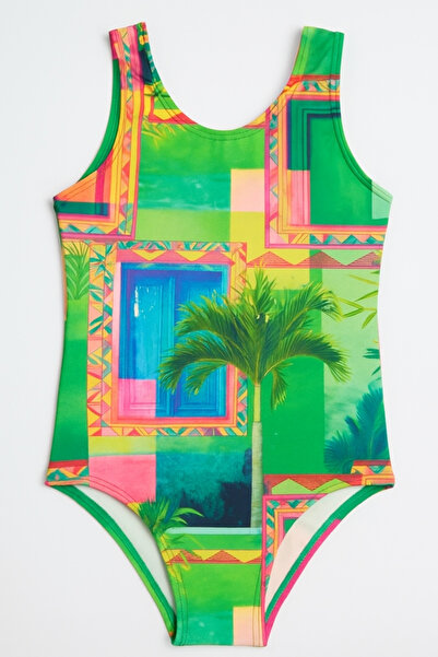 Yalçınoğlu Kids Girls' Swimsuit Set I Patterned and Printed Swimsuit Set for Girls I Quick Dry