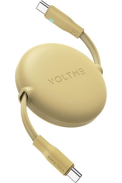 VOLTME كابل USB C قابل للسحب بقوة 100 وات، بطول 1 متر، سلك شحن سريع PD 5A، USB C إلى USB C لسلسلة iPhone 16،
