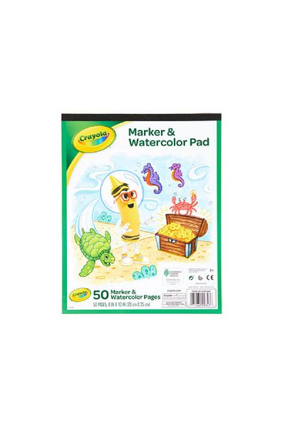 Crayola 50-Page Marker and Watercolor Pad White