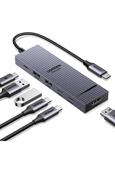 Generic موزع UGREEN Revodok USB-C 6 في 1، بسرعة 10 جيجابت في الثانية، يدعم US...