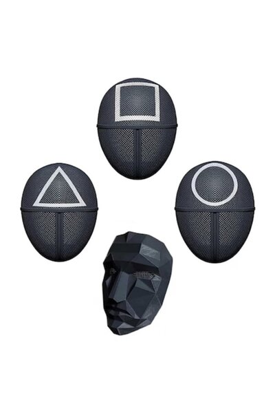 victiny Set 4 Masca Squid Game VICTINY ®, Jocul Calamarului, lider, patrat, t...