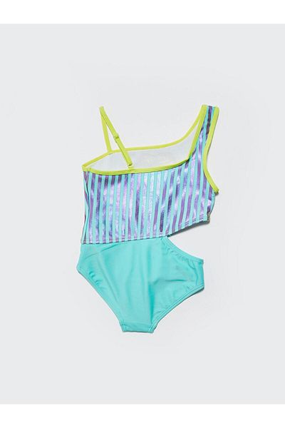 LC Waikiki Бански костюм с шарки за момичета от гъвкав плат (S1)