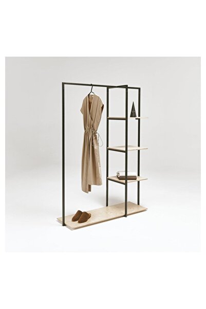 Hitit Dekorasyon Ararat Siyah Metal Ahşap Askılık